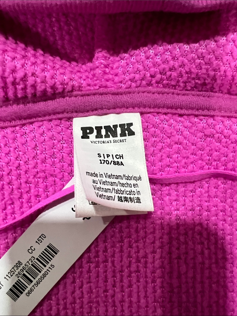 PINK Victoria's Secret Kids Plush Sherpa Hoodie in Hot Pink - Picture 2 of 3